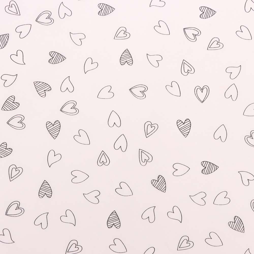 Бумага упаковочная тишью 50х70см "сердечки" розовая