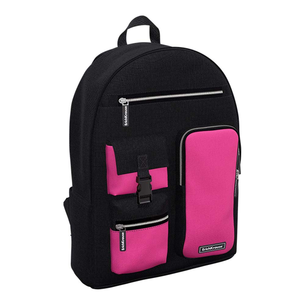 Рюкзак erich krause "active line cargo. black&pink" 30х44х17см мяг.спинка