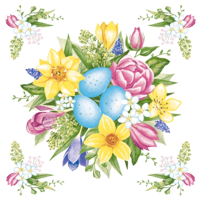 Салфетки бум. 330х330мм 20 шт. 3-сл. "букет на праздник"