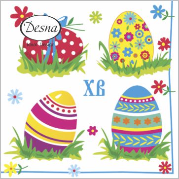 Салфетки бум. 240х240мм 40 шт. 1-сл. "пасхальные яйца "