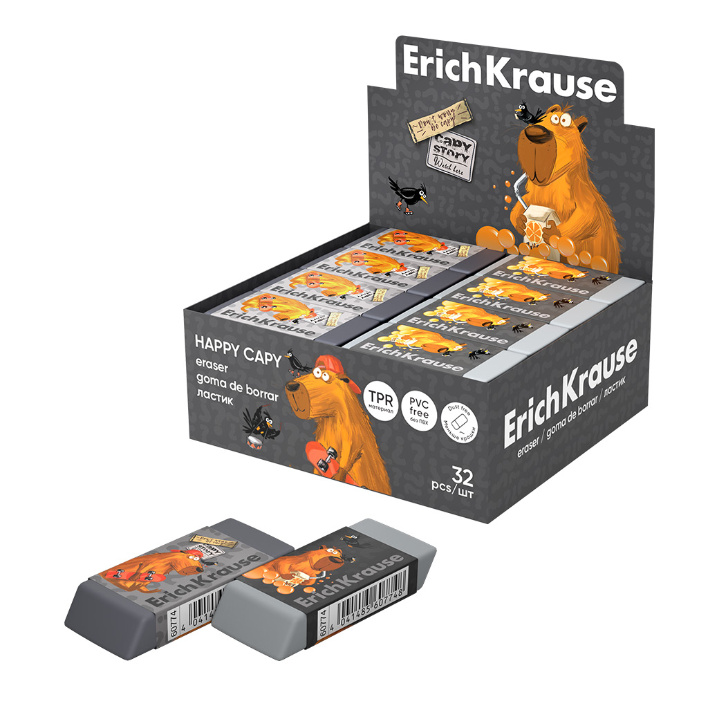 Ластик erich krause "happy capy" асс-т