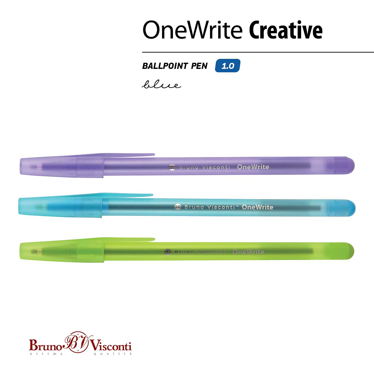 Ручка шар. bruno visconti "onewrite. creative" синяя 1,0мм асс-т