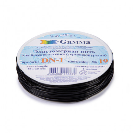 Резинка для бисера "gamma" d 1 мм 18 м чёрный