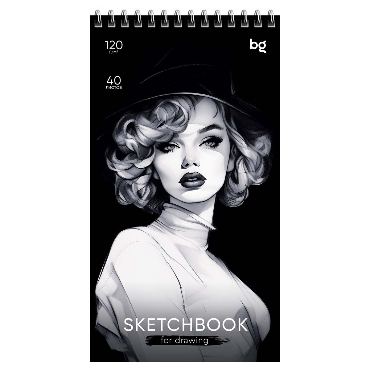 Скетчбук а5 40л. тв.обл. гребень "fashion week" (bg) 120г/м2,тв.подл.