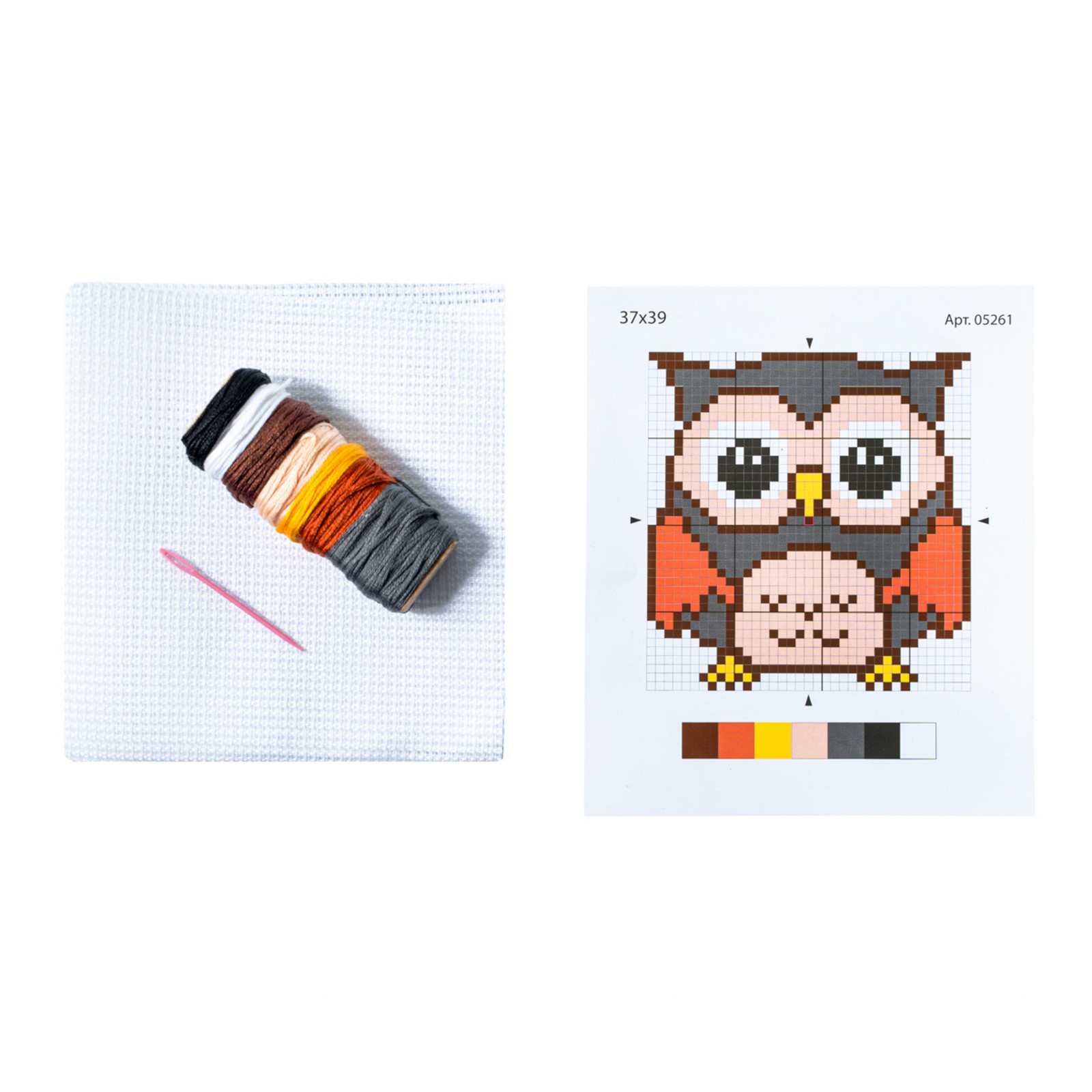 Набор для вышивания "совенок" 10х10см