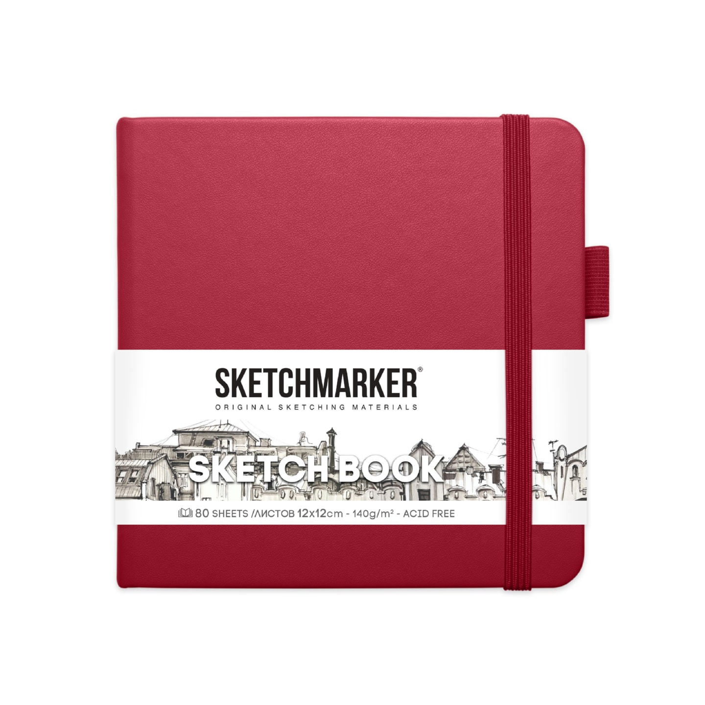 скетчбук 12х12см 80л 140гр "sketchmarker" маджента тв.обл. Скетчбук 12х12см 80л 140гр "sketchmarker" маджента тв.обл.