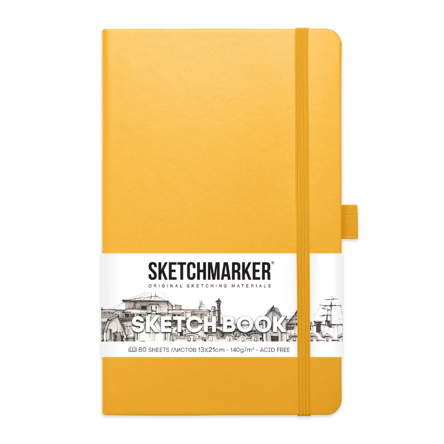 Скетчбук 13х21см 80л 140гр/м2 "sketchmarker" оранжевый тв.обл.