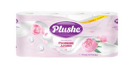 Бумага туалетная "plushe" "peony&powder" 3 сл.,8 рул.,15м.