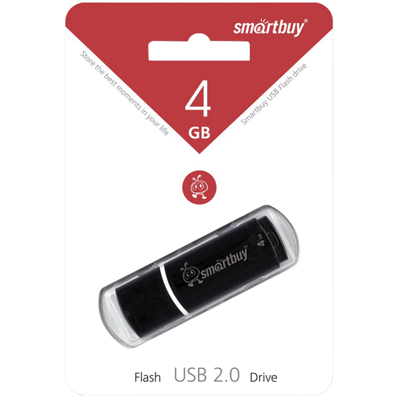 Флэш-накопитель usb2.0 4 гб "smartbuy" "crown" черн.