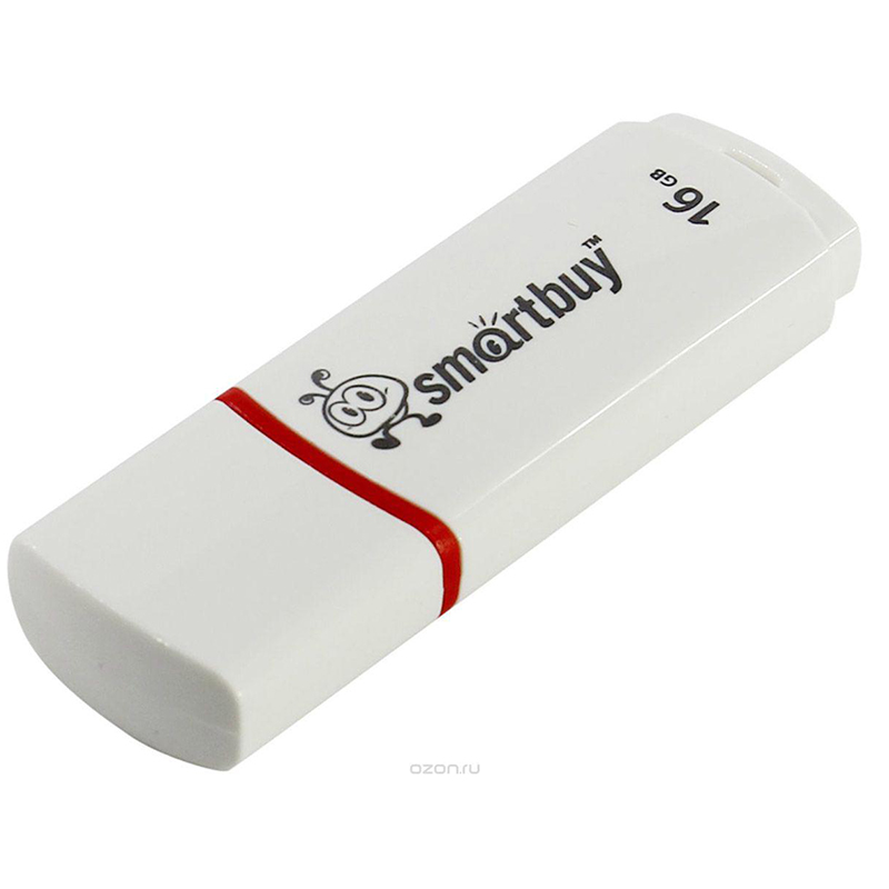 Флэш-накопитель usb2.0 16 гб "smartbuy" "crown" бел.