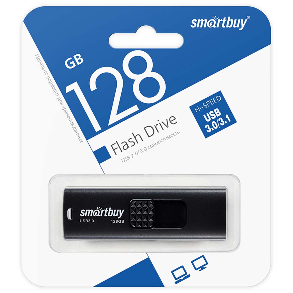 Флэш-накопитель usb3.0 128 гб "smartbuy" "fashion" черн.