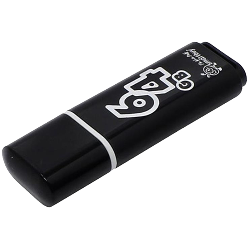 Флэш-накопитель usb2.0 64 гб "smartbuy" "glossy" черн.