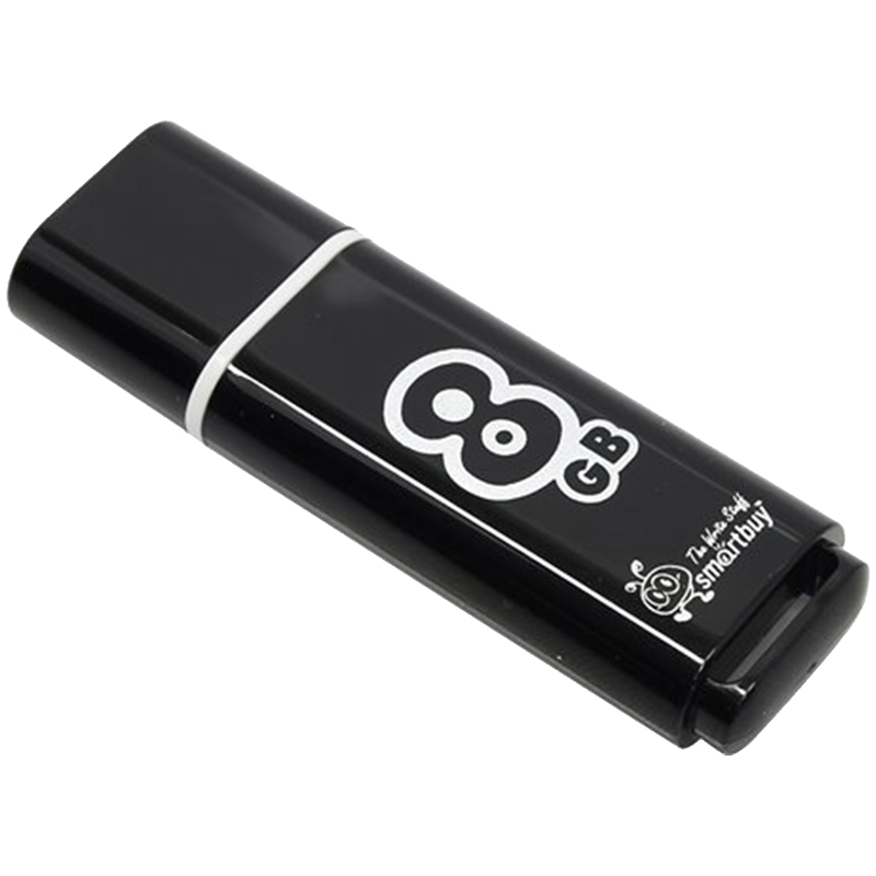 Флэш-накопитель usb2.0 8 гб "smartbuy" "glossy" черн.