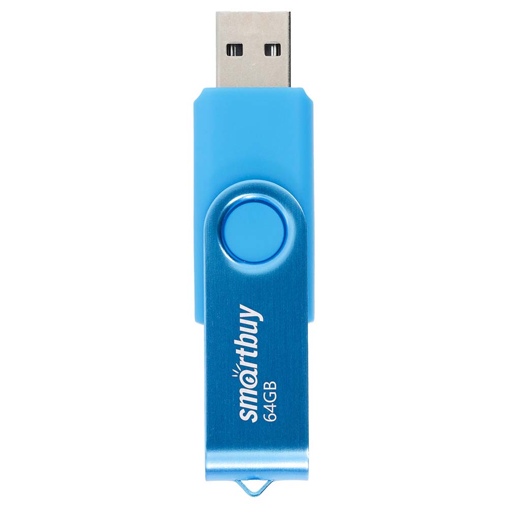 Флэш-накопитель usb2.0 64 гб "smartbuy" "twist" син.