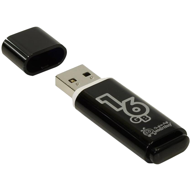 Флэш-накопитель usb2.0 16 гб "smartbuy" "glossy" черный