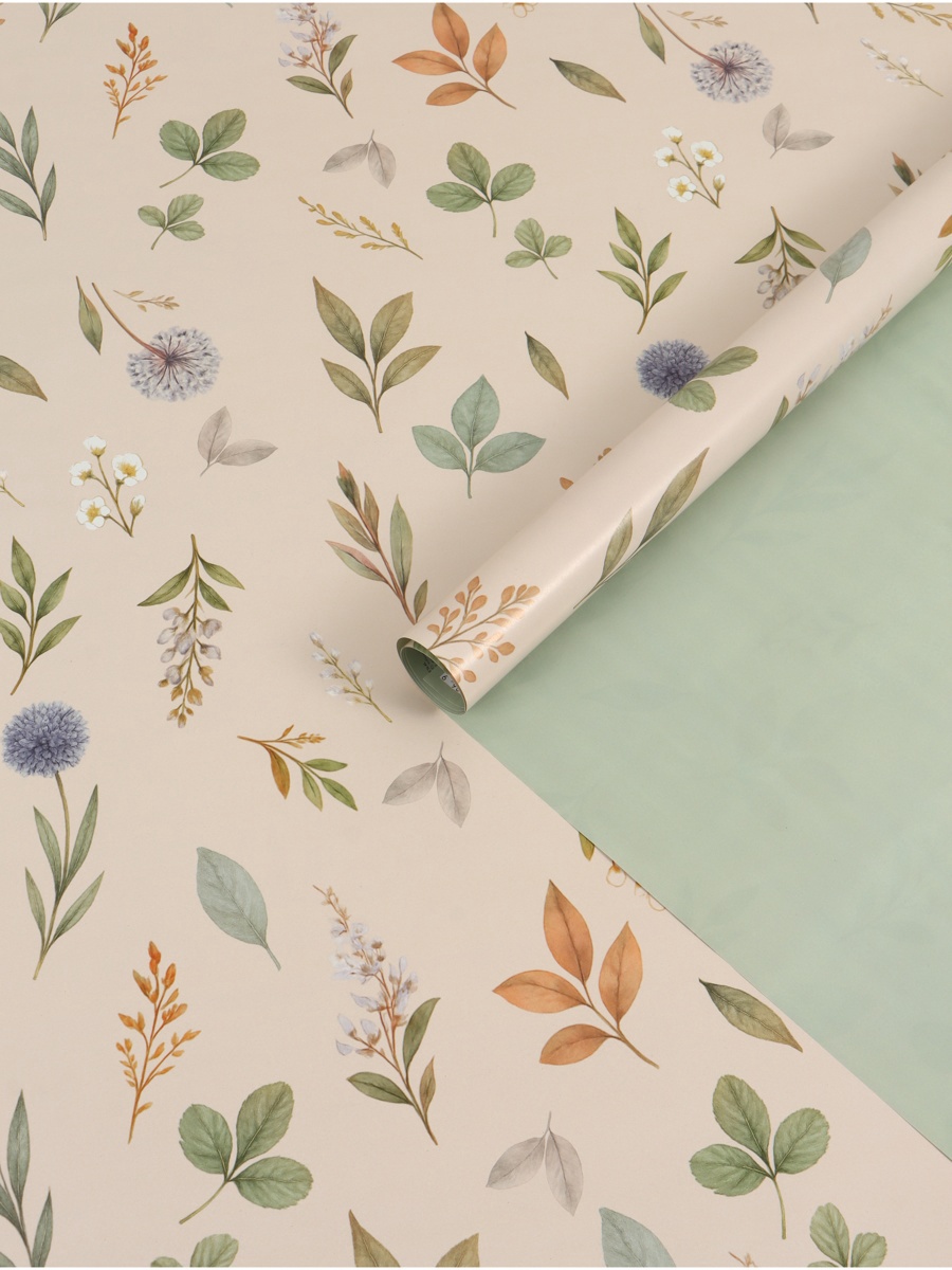 Бумага упаковочная 2-ст. 70х100см "просто цветы"