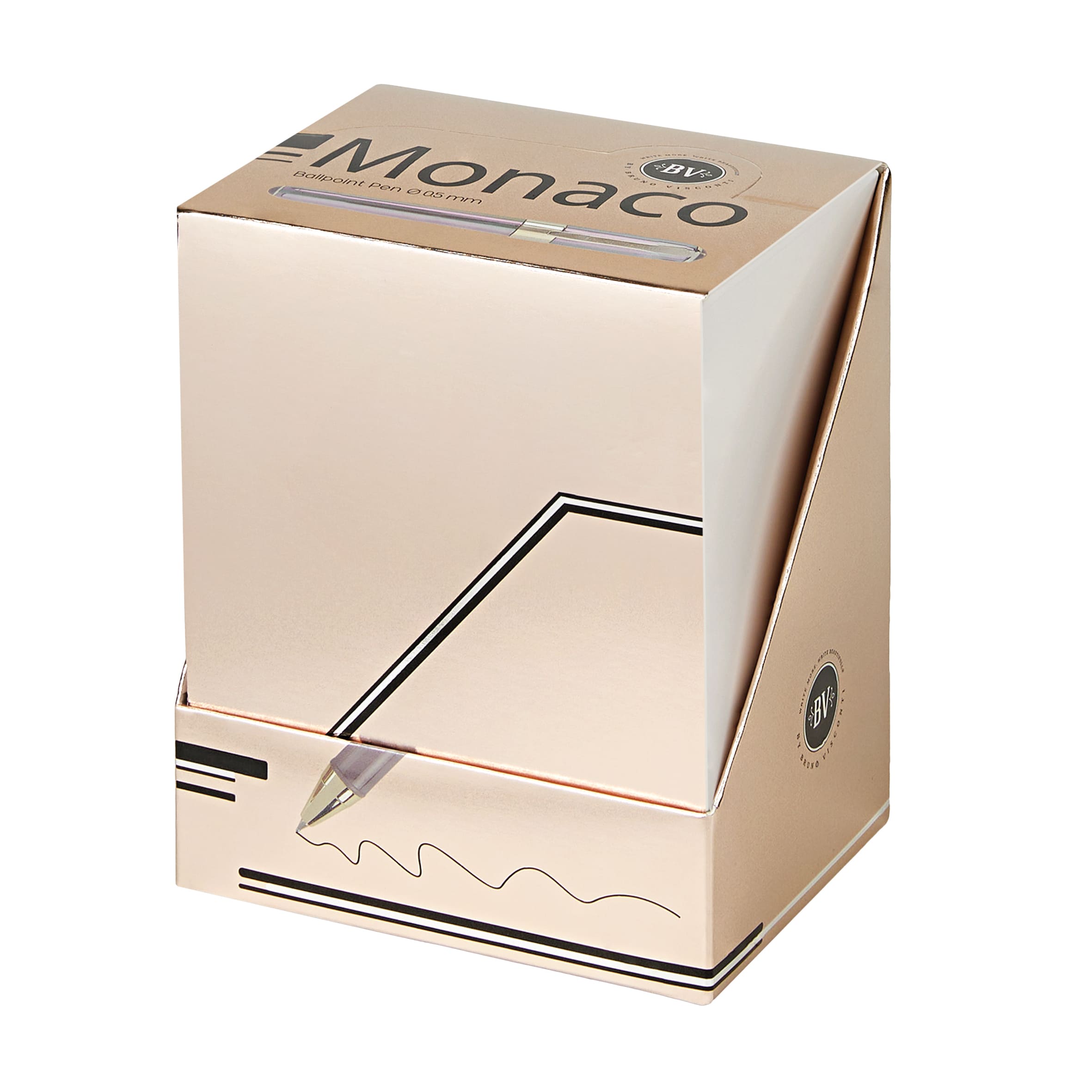 Ручка шар. bruno visconti "monaco. totalbeige" 0,5мм синяя корп.бежевый