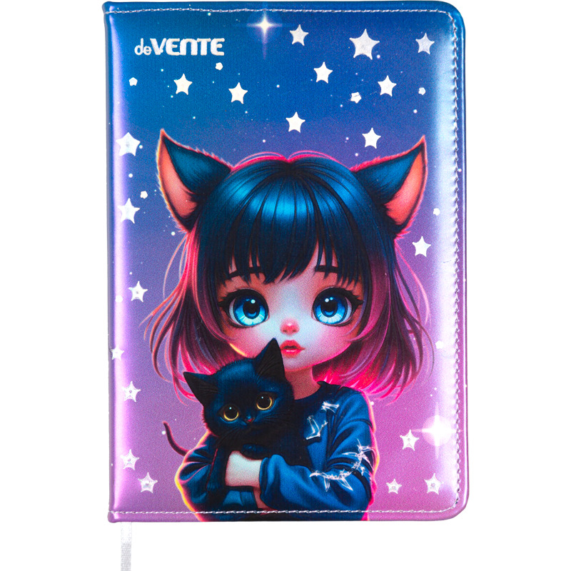 Книжка записная 120х170мм тв.обл. 80л. кл. "friends forever" (devente) тиснен.фольгой,кож.зам.