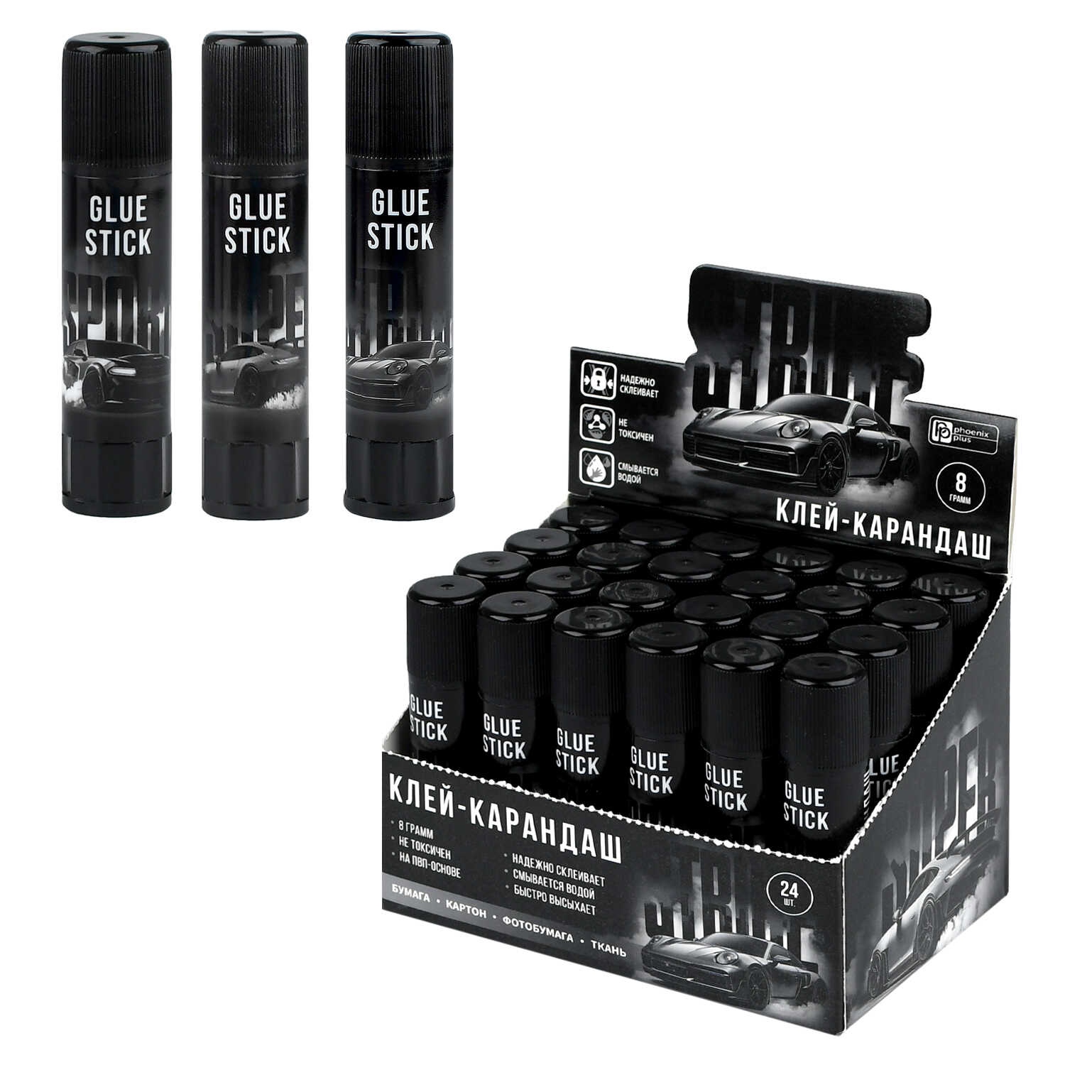 Клей-карандаш феникс+ "форсаж" 8г pvp асс-т