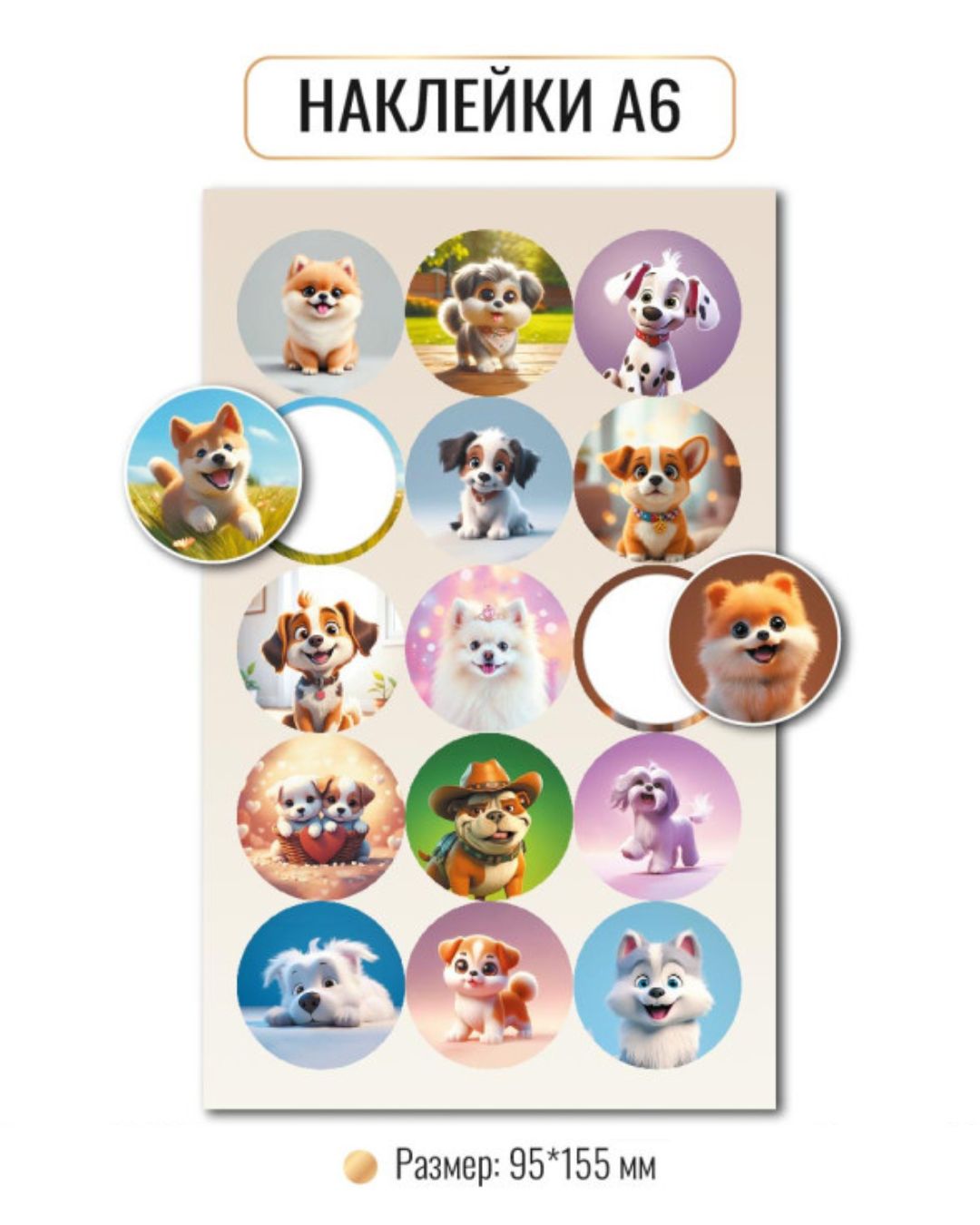 Наклейки "собаки" а6