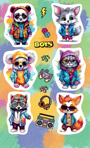 наклейки "стильные животные" а6 Наклейки "стильные животные" а6