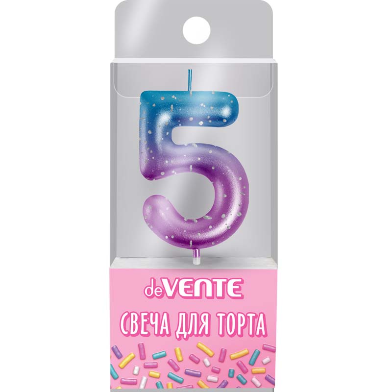 свеча для торта цифра "5" degrade" Свеча для торта цифра "5" degrade"