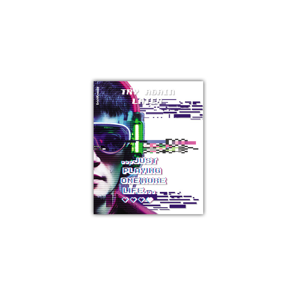 Обложка для тетради и дневника п/п 80мкм erich krause "cyber game" (212x347мм) асс-т