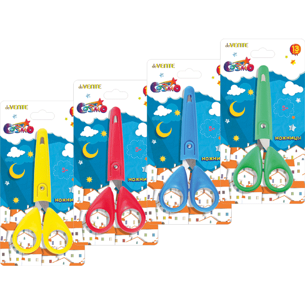 Ножницы детские "devente"cosmo" с чехлом 130мм, асс-т