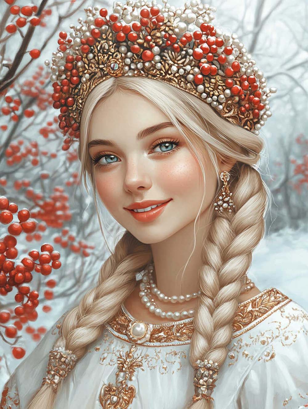 Набор д/творч. алмазная мозаика 30х40см "русская краса"