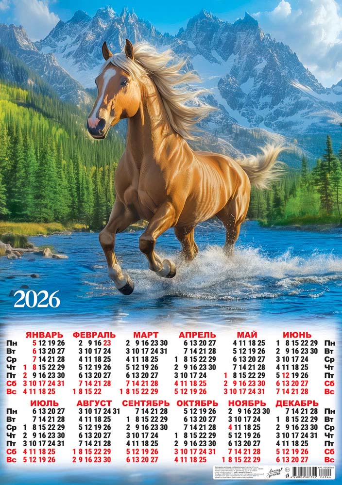 Календарь настенный 2026 а2 "символ года. вольный скакун"