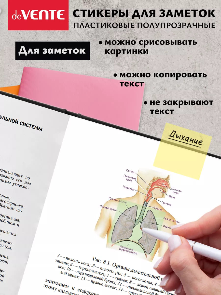 Закладки с липким краем devente "pastel" 38х38мм 4цв. по 20л. пластик