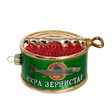 Украшение "икра красная" 8,5х5х11см (стекло) б/уп.