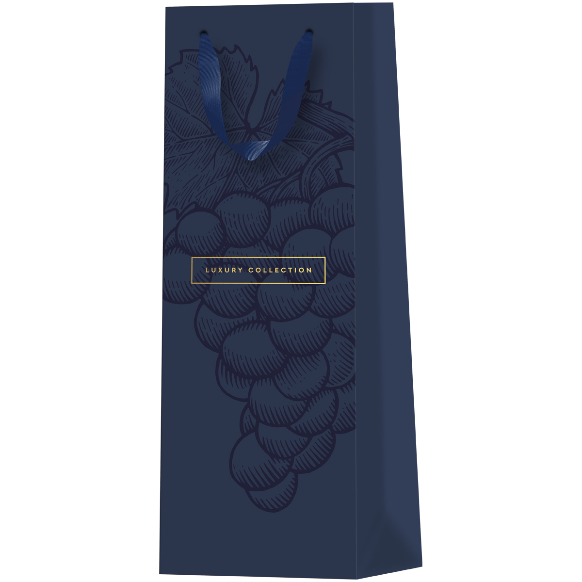 Пакет подарочный под бутылку "grape" (12х36см)