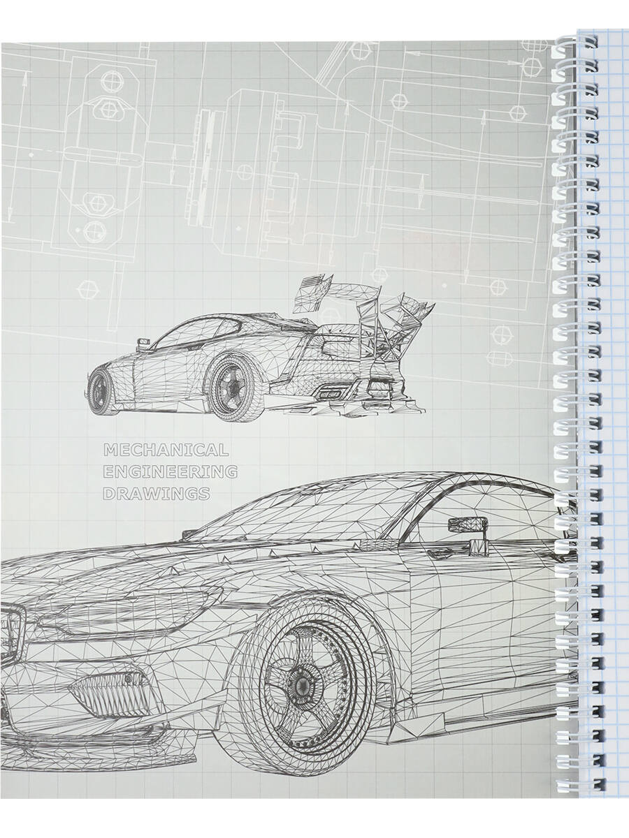 Тетрадь а4 гребень 96л. кл. "автомобильная тематика" (проф-пресс) б/б