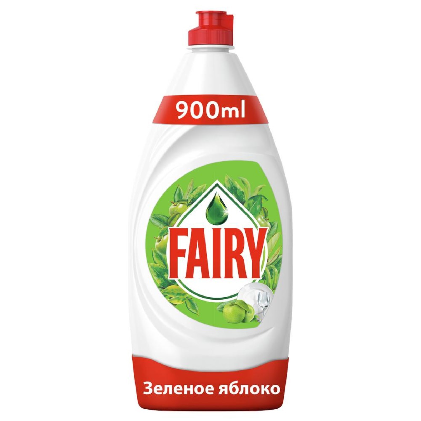 Средство д/мытья посуды fairy "зелёное яблоко" 900мл