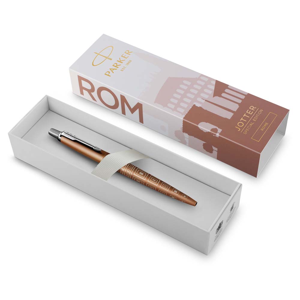 Ручка шар.авт. parker "jotter rome bronze ct" синяя 1,0мм