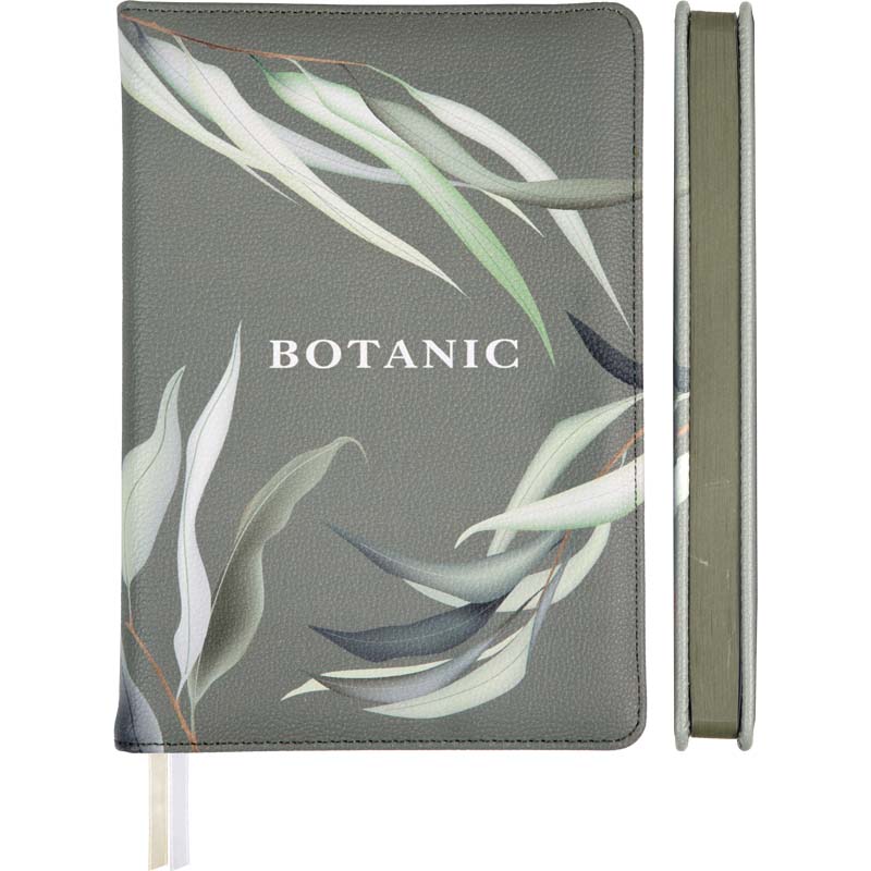 Ежедневник недатир. а5 devente "botanic" оливковый с цветным срезом,кож.зам.