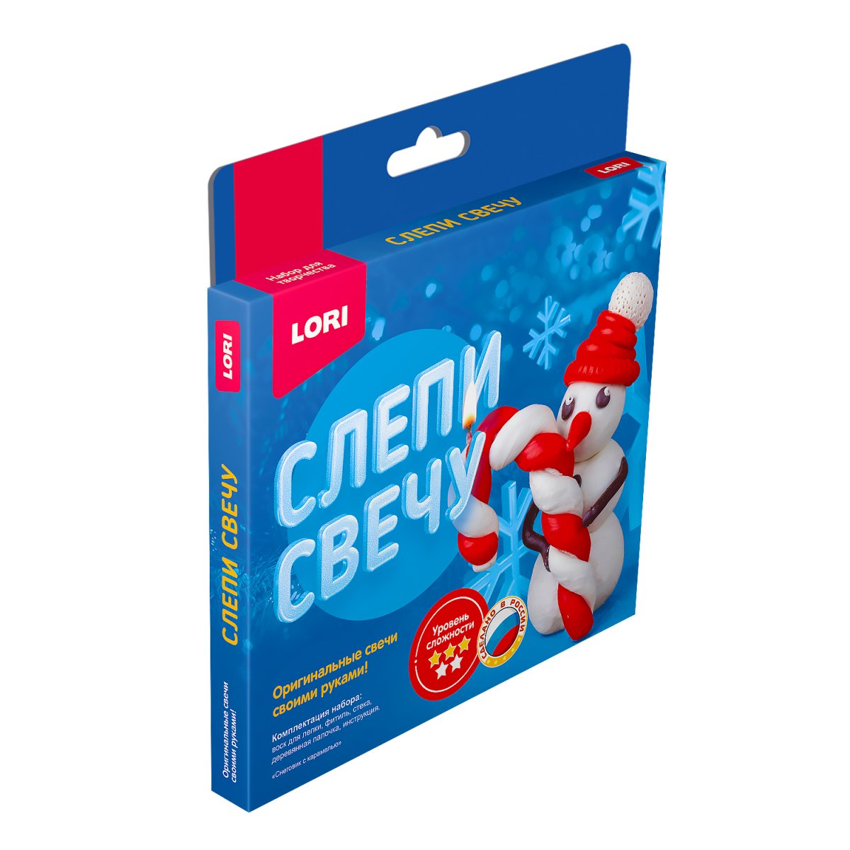 Набор д/творч. слепи свечу "снеговик с карамелью"