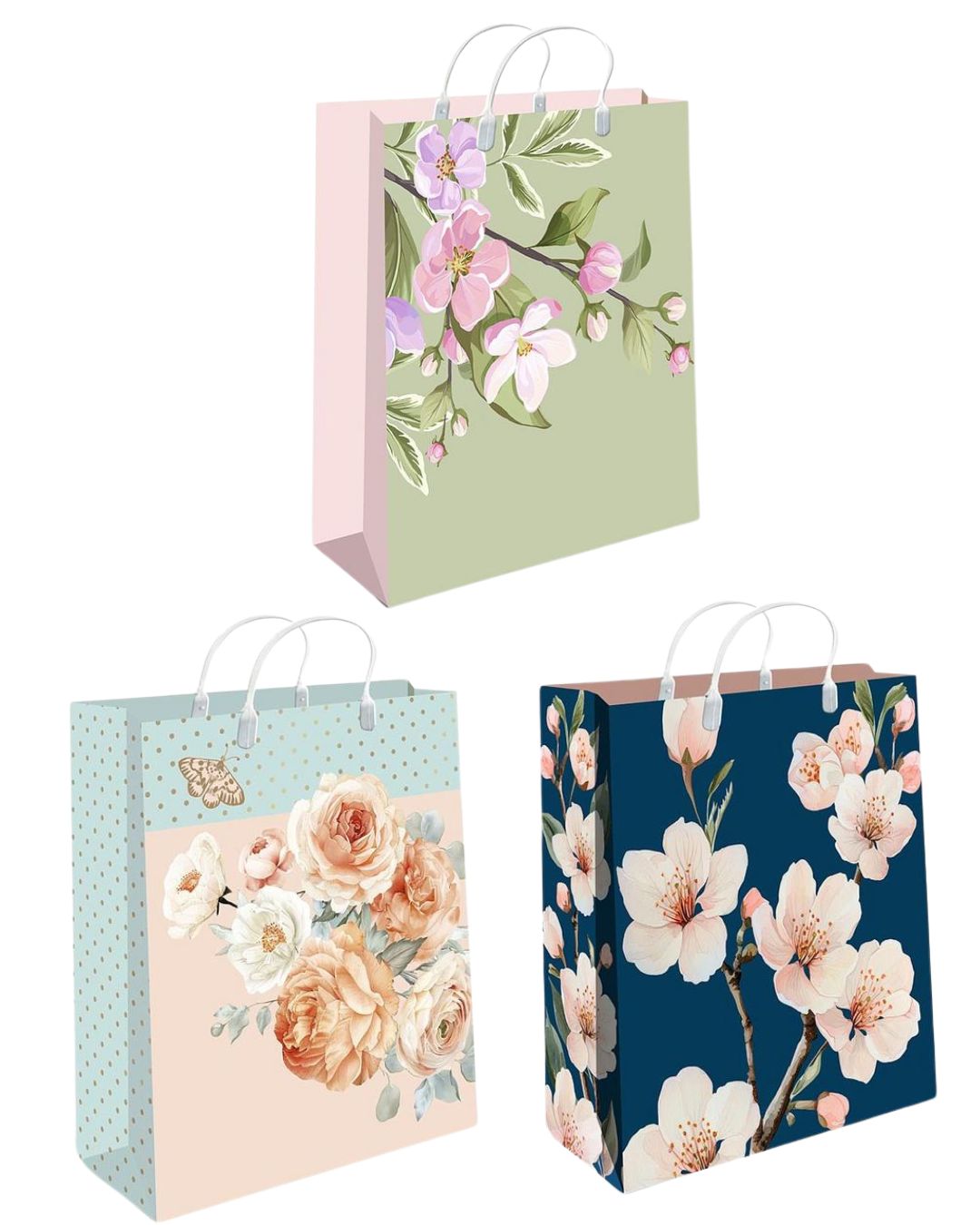 Пакет подарочный "цветы" (26х24х9см) асс-т