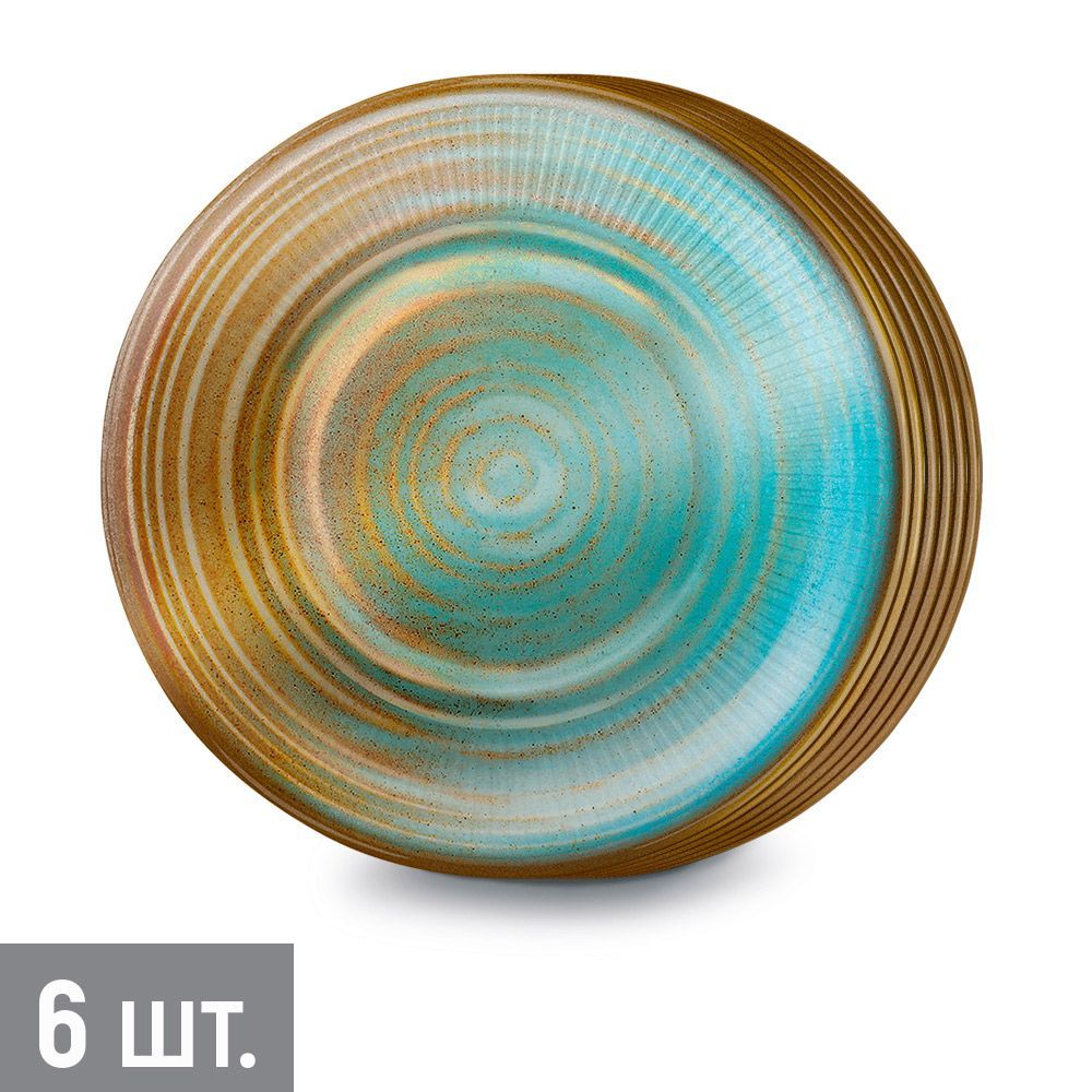 тарелка бумажн. "голубая керамика" набор 6шт 18см Тарелка бумажн. "голубая керамика" набор 6шт 18см
