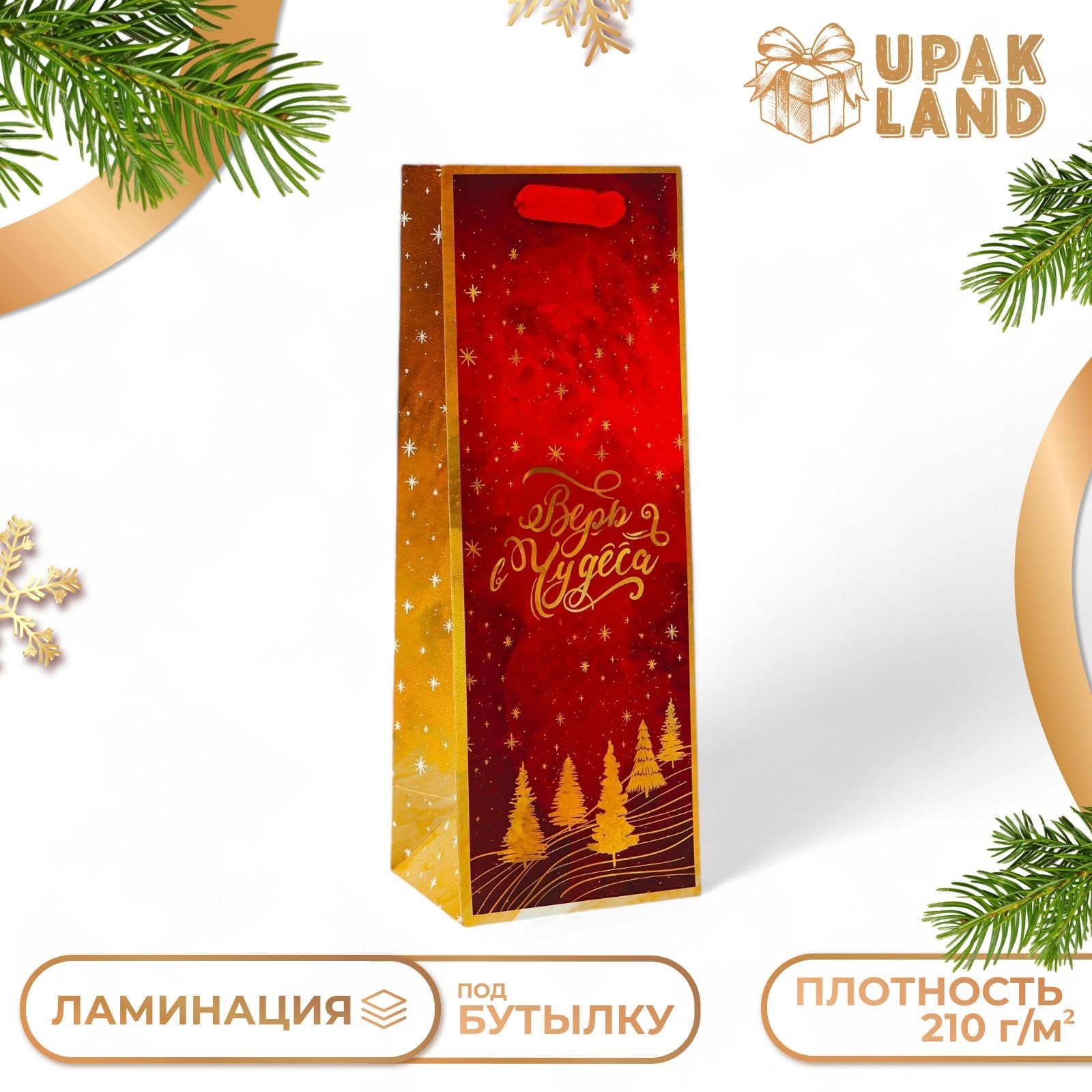 Пакет подарочный "верь в чудеса" (13х36х10см)