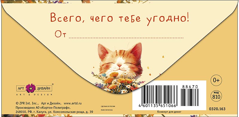 Конверт для денег "счастливой жизни беззаботной!" текст