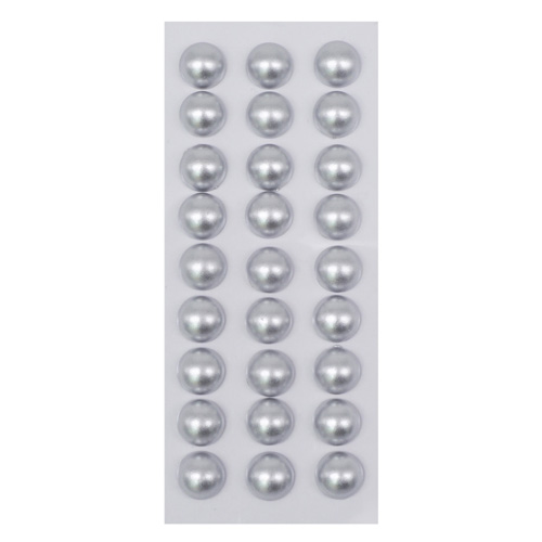 Наклейки декор."жемчуг" 10мм серебро 27шт астра