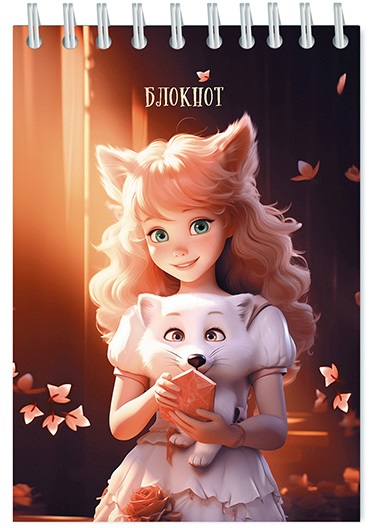 блокнот а6 гребень 48л. кл. "девочка с любимцем" (апплика) Блокнот а6 гребень 48л. кл. "девочка с любимцем" (апплика)