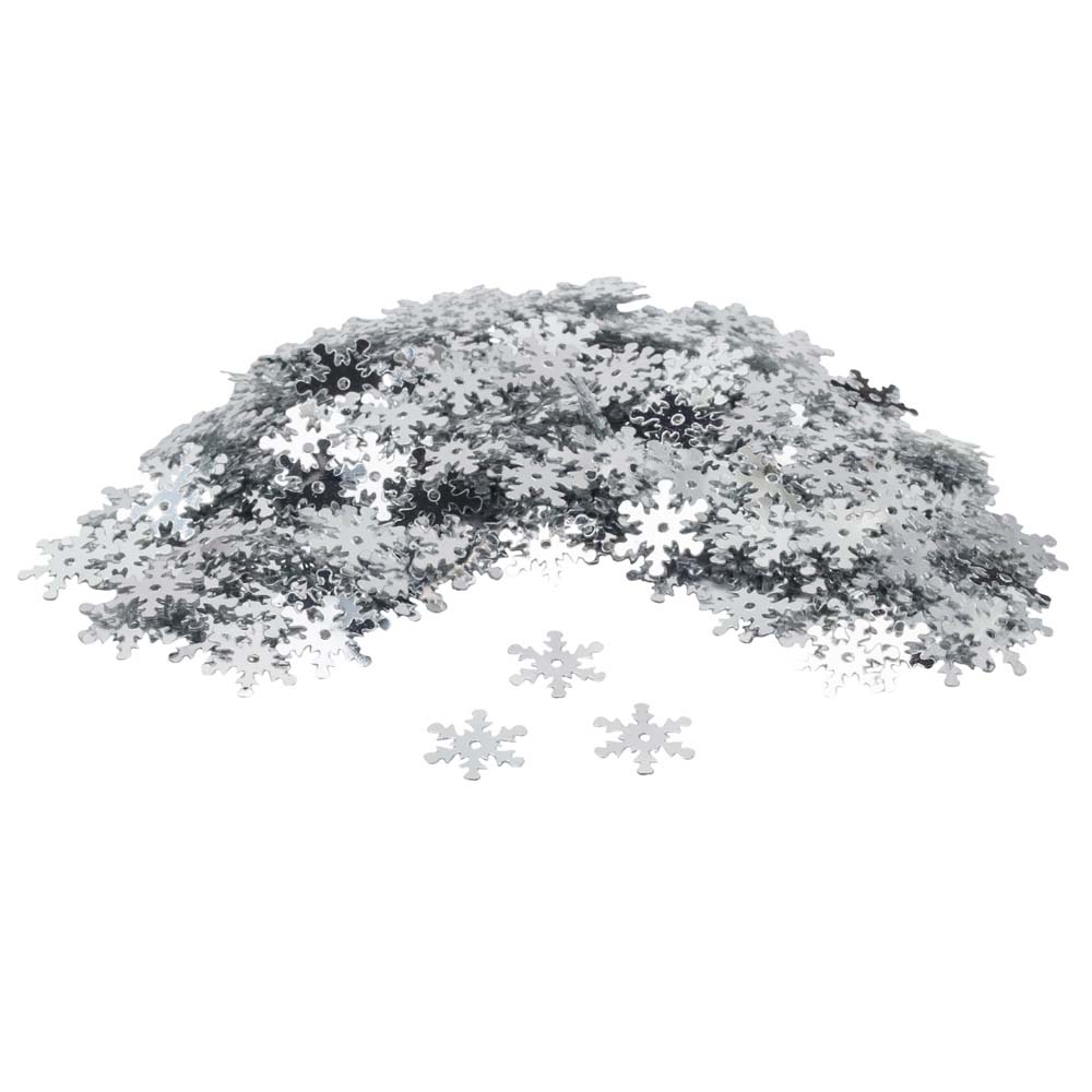 Пайетки "снежинки" 13мм 10г серебро