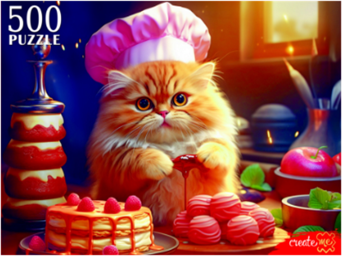 Пазлы 500 дет. "котик-пекарь"