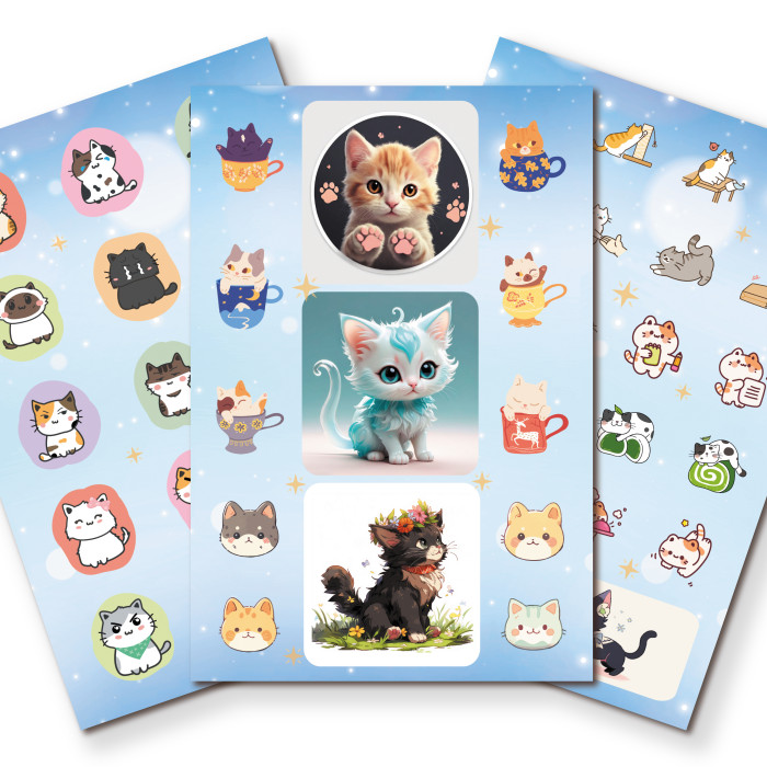 Альбом с наклейками а6 "котики"