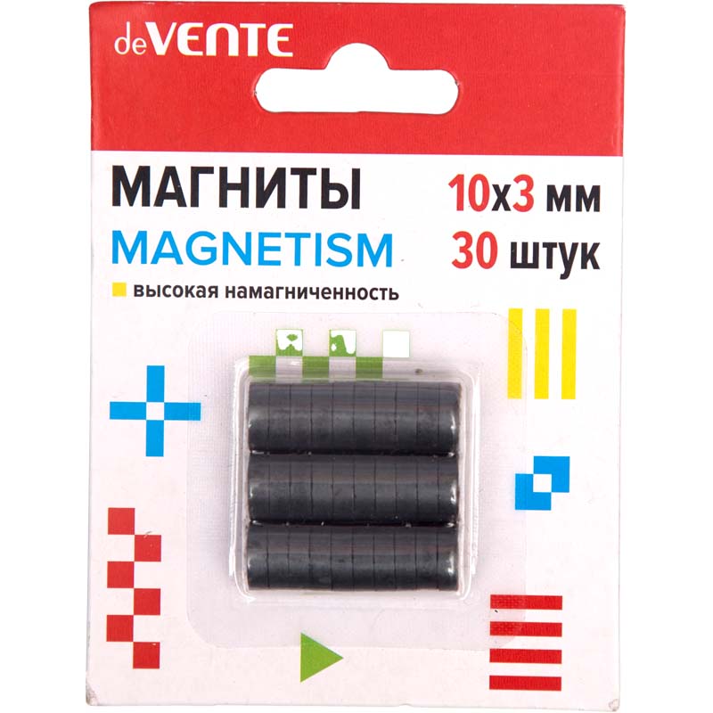 Магниты д/рукод. devente "magnetism" 10х3мм 30шт. чёрные