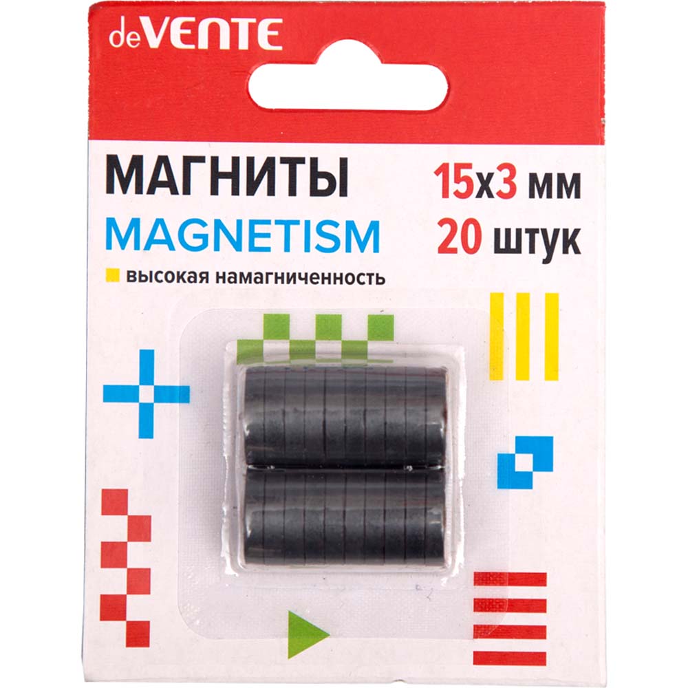 Магниты д/рукод. devente "magnetism" 15х3мм 20шт. чёрные