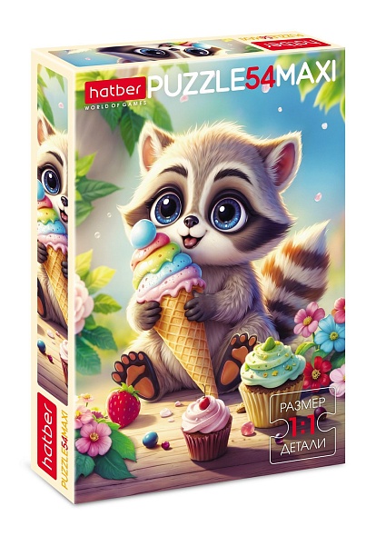 Пазлы maxi 54 дет. "крошка енот" (hatber)
